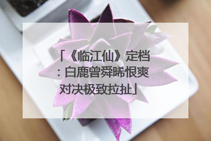 《临江仙》定档：白鹿曾舜晞恨爽对决极致拉扯