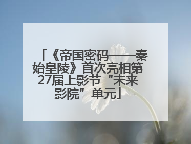 《帝国密码——秦始皇陵》首次亮相第27届上影节“未来影院”单元