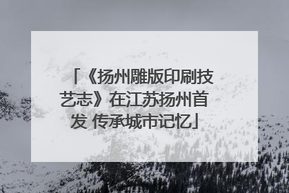 《扬州雕版印刷技艺志》在江苏扬州首发 传承城市记忆