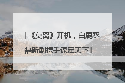 《莫离》开机，白鹿丞磊新剧携手谋定天下