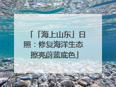 「海上山东」日照：修复海洋生态 擦亮蔚蓝底色