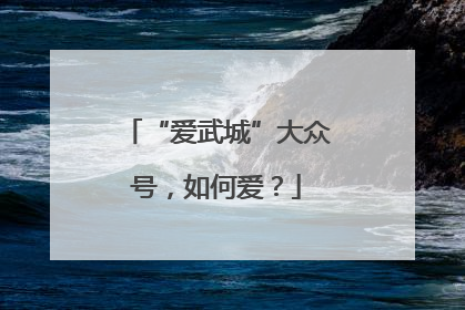 “爱武城”大众号，如何爱？