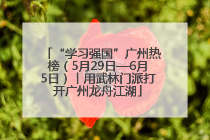 “学习强国”广州热榜（5月29日—6月5日）丨用武林门派打开广州龙舟江湖