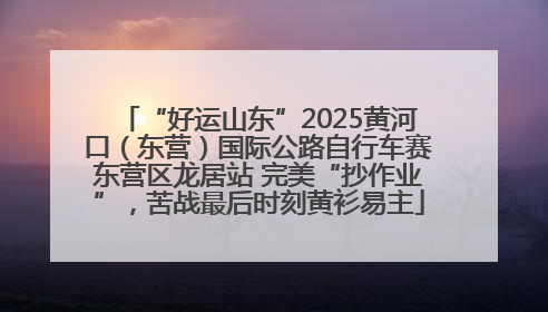 “好运山东”2025黄河口（东营）国际公路自行车赛东营区龙居站 完美“抄作业”，苦战最后时刻黄衫易主