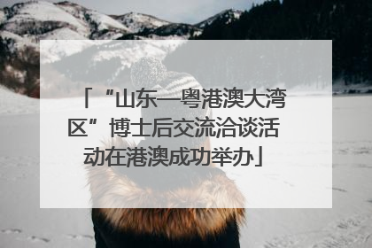 “山东—粤港澳大湾区”博士后交流洽谈活动在港澳成功举办