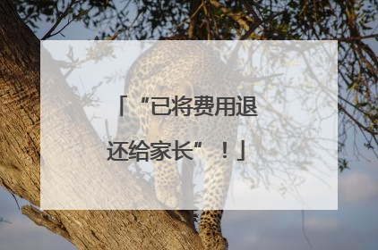 “已将费用退还给家长”！