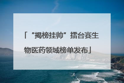 “揭榜挂帅”擂台赛生物医药领域榜单发布