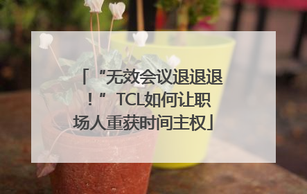 “无效会议退退退！”TCL如何让职场人重获时间主权