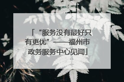 “服务没有最好只有更优”——福州市政务服务中心见闻