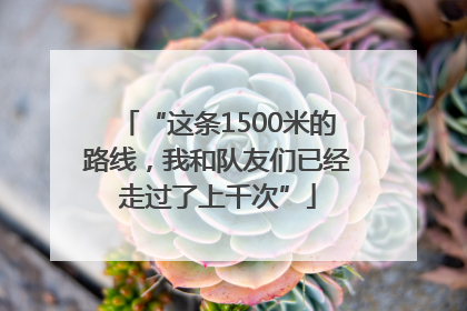 “这条1500米的路线，我和队友们已经走过了上千次”