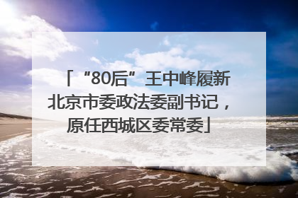 “80后”王中峰履新北京市委政法委副书记，原任西城区委常委