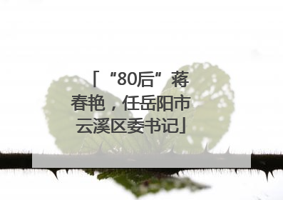 “80后”蒋春艳，任岳阳市云溪区委书记