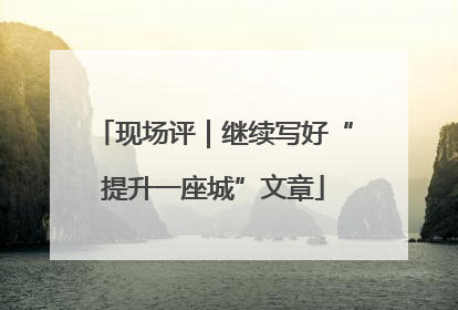 现场评｜继续写好“提升一座城”文章