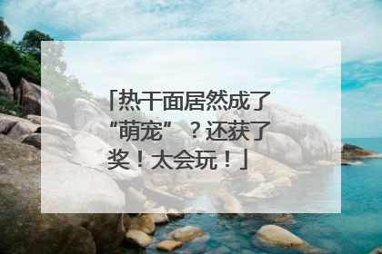 热干面居然成了“萌宠”？还获了奖！太会玩！