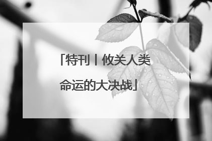 特刊丨攸关人类命运的大决战