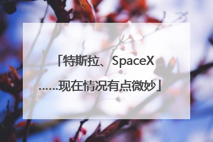 特斯拉、SpaceX……现在情况有点微妙