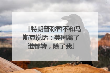 特朗普称暂不和马斯克说话：美国离了谁都转，除了我