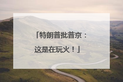 特朗普批普京：这是在玩火！
