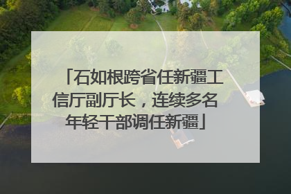 石如根跨省任新疆工信厅副厅长，连续多名年轻干部调任新疆