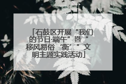 石鼓区开展“我们的节日·端午”暨“移风易俗‘衡’”文明主题实践活动