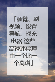 睡觉、刷视频、设置导航、找充电器 这些高速违停理由一个比一个离谱