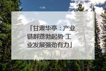 甘肃华亭：产业链群蓬勃起势 工业发展强劲有力