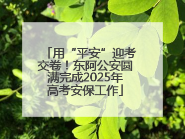用“平安”迎考交卷！东阿公安圆满完成2025年高考安保工作