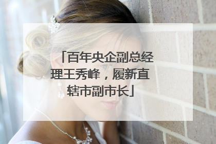 百年央企副总经理王秀峰，履新直辖市副市长