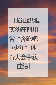 眉山洪雅实幼在四川省“奔跑吧•少年”体育大会中获佳绩