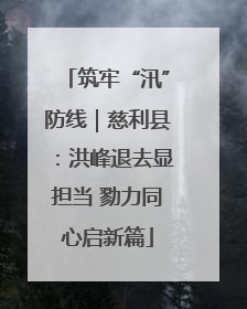 筑牢“汛”防线｜慈利县：洪峰退去显担当 勠力同心启新篇
