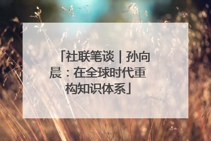 社联笔谈｜孙向晨：在全球时代重构知识体系