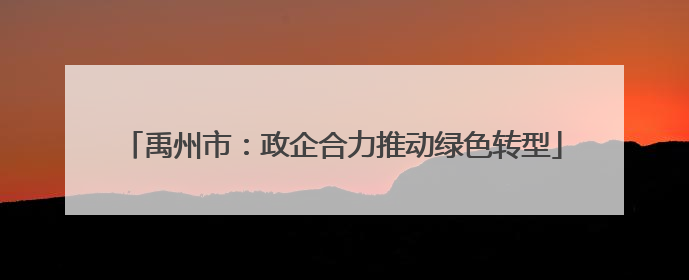 禹州市：政企合力推动绿色转型