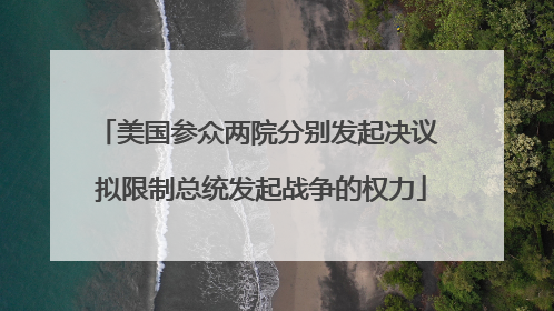 美国参众两院分别发起决议 拟限制总统发起战争的权力