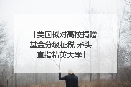 美国拟对高校捐赠基金分级征税 矛头直指精英大学