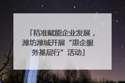 精准赋能企业发展，潍坊潍城开展“惠企服务基层行”活动
