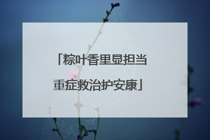 粽叶香里显担当 重症救治护安康