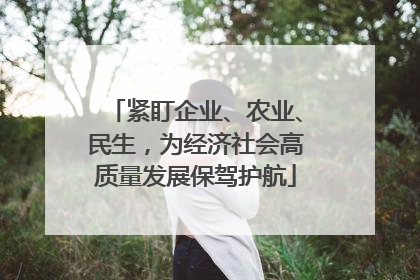 紧盯企业、农业、民生，为经济社会高质量发展保驾护航