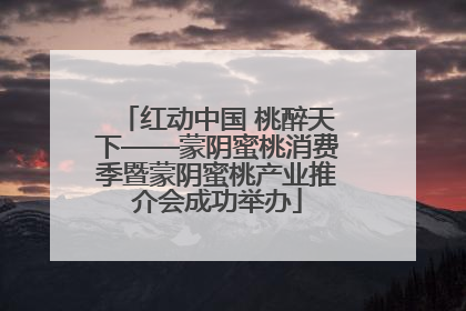 红动中国 桃醉天下——蒙阴蜜桃消费季暨蒙阴蜜桃产业推介会成功举办
