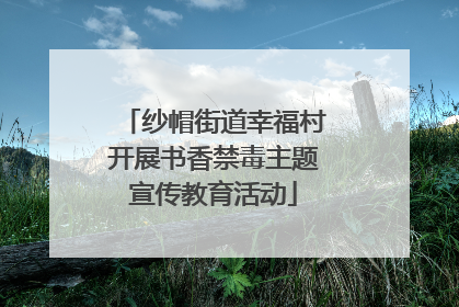纱帽街道幸福村开展书香禁毒主题宣传教育活动