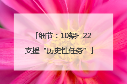 细节：10架F-22支援“历史性任务”