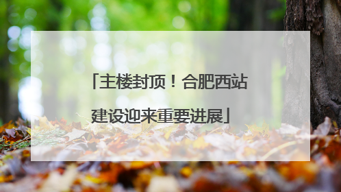 主楼封顶！合肥西站建设迎来重要进展