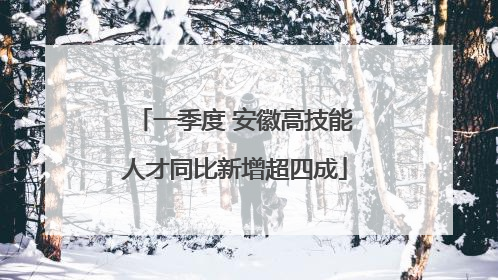 一季度 安徽高技能人才同比新增超四成