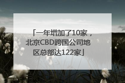 一年增加了10家，北京CBD跨国公司地区总部达122家