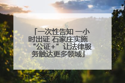 一次性告知 一小时出证 石家庄实施“公证+”让法律服务触达更多领域