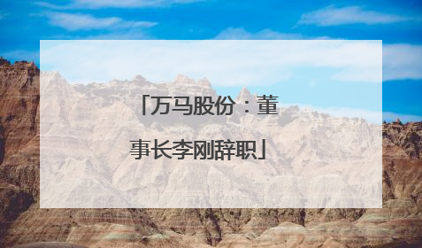 万马股份：董事长李刚辞职