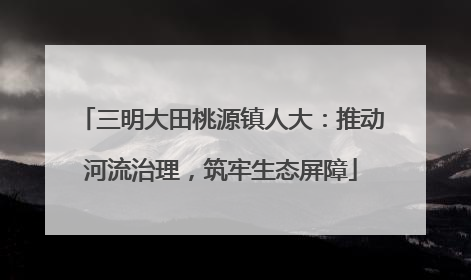三明大田桃源镇人大：推动河流治理，筑牢生态屏障