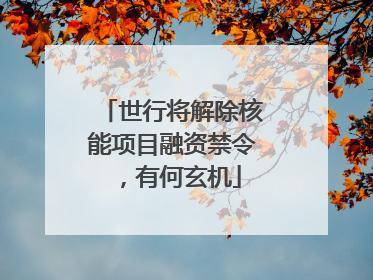 世行将解除核能项目融资禁令，有何玄机