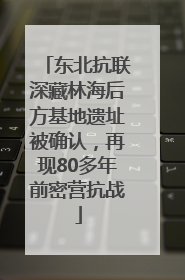 东北抗联深藏林海后方基地遗址被确认，再现80多年前密营抗战
