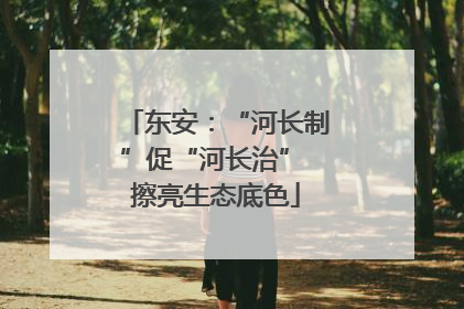 东安：“河长制”促“河长治” 擦亮生态底色