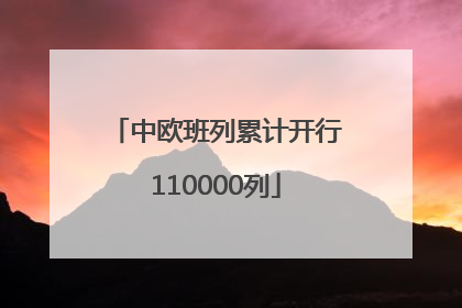 中欧班列累计开行110000列